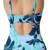 imageSpeedo Womens Swimsuit One Piece Endurance Shirred Tank Moderate CutAdj Kaluna Floral Dark Teal