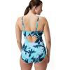 imageSpeedo Womens Swimsuit One Piece Endurance Shirred Tank Moderate CutAdj Kaluna Floral Dark Teal