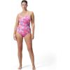 imageSpeedo Womens Swimsuit One Piece Endurance Shirred Tank Moderate CutAdj Kaluna Floral Neon Violet