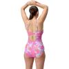 imageSpeedo Womens Swimsuit One Piece Endurance Shirred Tank Moderate CutAdj Kaluna Floral Neon Violet
