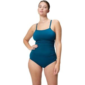 imageSpeedo Womens Swimsuit One Piece Endurance Shirred Tank Moderate CutAdj Dark Teal