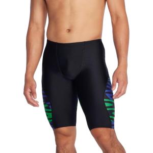 imageSpeedo Mens Standard Swimsuit Jammer Endurance Splice Team ColorsTeam Royal BlueBright Green