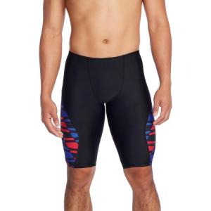 imageSpeedo Mens Standard Swimsuit Jammer Endurance Splice Team ColorsTeam Royal BlueRedWhite