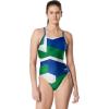 imageSpeedo Womens Swimsuit One Piece ProLT Cross Back Printed Adult Team ColorsTeam BlueGreen