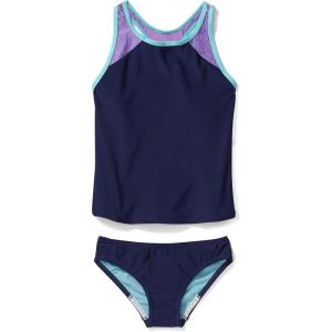 imageSpeedo Girls Swimsuit Two Piece Tankini Thick StrapBlue Harmony Mesh