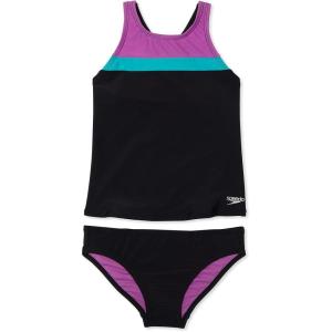 imageSpeedo Girls Swimsuit Two Piece Tankini Thick StrapSpeedo Black