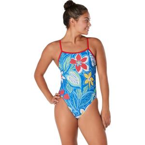 imageSpeedo Womens Swimsuit Piece Endurance The One Solid Team ColorsRetro FloralTurkish Sea