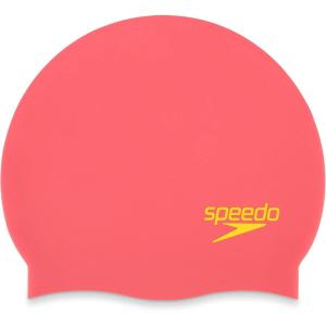 imageSpeedo Elastomeric Solid Silicone Swim CapSun Kissed CoralBlazing Yellow