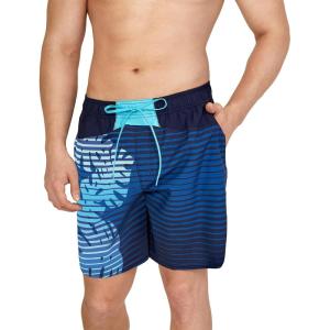 imageSpeedo Mens Essentials 16quot Watershorts Green SwimmersPalm Explorer Peacoat