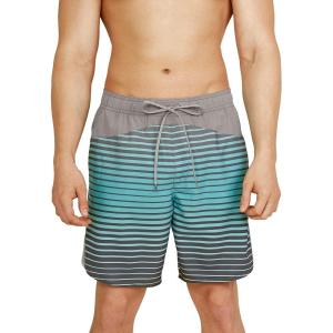 imageSpeedo Mens Essentials 16quot Watershorts Green SwimmersStripe Explorer Monument