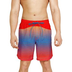 imageSpeedo Mens Essentials 16quot Watershorts Green SwimmersStripe Explorer Turkish Sea
