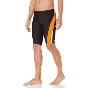 imageSpeedo Mens Standard Swimsuit Jammer Endurance Splice Team ColorsBlackOrange Splice