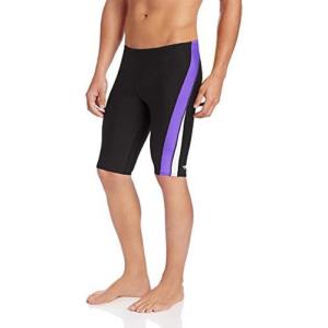 imageSpeedo Mens Standard Swimsuit Jammer Endurance Splice Team ColorsBlackPurple Splice