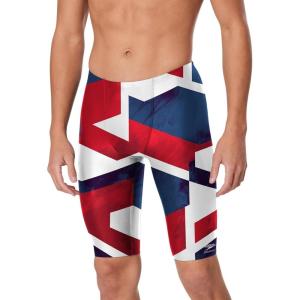 imageSpeedo Mens Swimsuit Jammer Endurance Solid USA AdultTeam RedWhiteBlue
