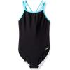 imageSpeedo Girls Swimsuit One Piece Solid Cross Back Multi StrapsAzure Aqua