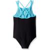 imageSpeedo Girls Swimsuit One Piece Solid Cross Back Multi StrapsAzure Aqua