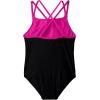 imageSpeedo Girls Swimsuit One Piece Solid Cross Back Multi StrapsBlackPink