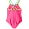 imageSpeedo Girls Swimsuit One Piece Solid Cross Back Multi StrapsElectric Pink