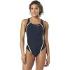 imageSpeedo Womens Swimsuit One Piece Creora Highclo Quantum Splice High Cut SolidHeather Deep Teal