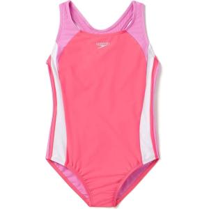 imageSpeedo Girls Swimsuit One Piece Mesh Splice Thick Strap2023 Coral Paradise