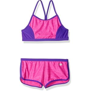 imageSpeedo Girls Swimsuit Two Piece Bikini Boy Short SetHeather Pink