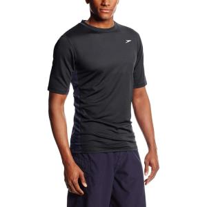 imageSpeedo Mens UV Swim Shirt Short Sleeve Longview TeeBlackBlack