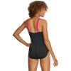imageSpeedo Womens Endurance Color Top One Piece SwimsuitSpeedo BlackFuchsia