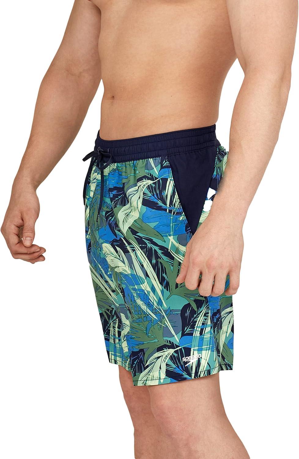 imageSpeedo Mens Swim Trunk Mid Length Redondo PrintedCamo Douglas Fir
