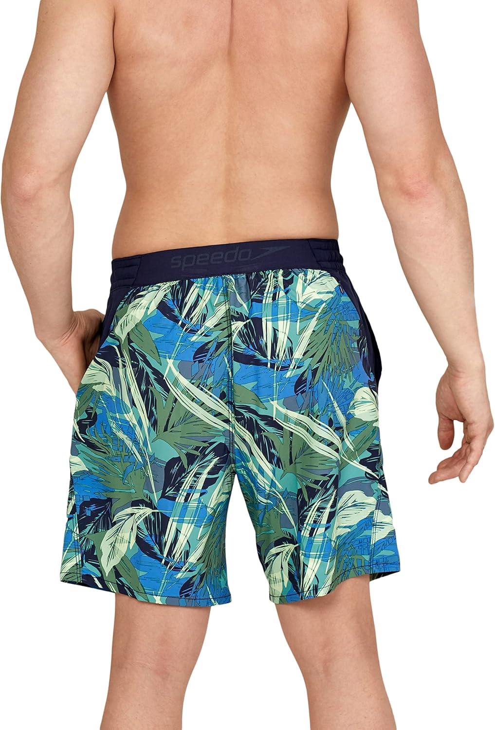 imageSpeedo Mens Swim Trunk Mid Length Redondo PrintedCamo Douglas Fir
