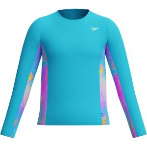 imageSpeedo Girls Uv Swim Shirt Long Sleeve RashguardHula Blend