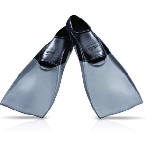 imageSpeedo UnisexAdult Swim Training Fins Rubber Long BladeBlackGrey