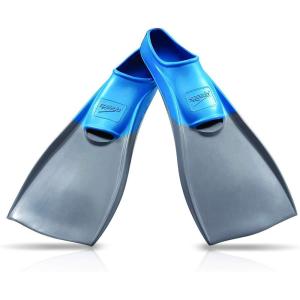 imageSpeedo UnisexAdult Swim Training Fins Rubber Long BladeBlueGrey