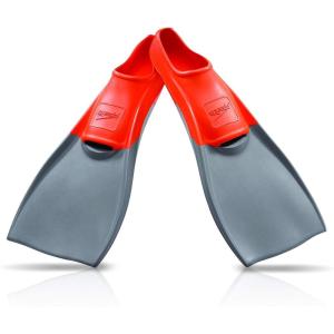 imageSpeedo UnisexAdult Swim Training Fins Rubber Long BladeOrangeGrey SIOC