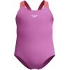 imageSpeedo BabyGirls Swimsuit Infant to Big Kid UPF 50 Learn to SwimMedalist 1pc Neon Violet