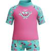 imageSpeedo BabyGirls Swimsuit Infant to Big Kid UPF 50 Learn to SwimSS Set Neon Bubblegum
