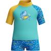 imageSpeedo Boys Swimsuit Infant to Big Kid UPF 50 Learn to SwimSS Set Arctic Glass