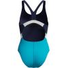 imageSpeedo Womens Swimsuit One Piece Creora Highclo Quantum Splice High Cut SolidFusion Mayan BluePeacoat