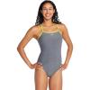 imageSpeedo Womens Swimsuit One Piece Closed Back Thin Strap HydrobraHeather Light Slate