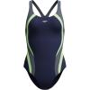 imageSpeedo Womens Swimsuit One Piece Creora Highclo Quantum Splice High Cut SolidRib PeacoatPale Clover