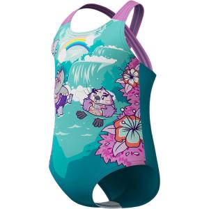 imageSpeedo BabyGirls Swimsuit Infant to Big Kid UPF 50 Learn to SwimCrossback 1pc Neon Violet