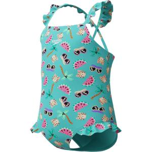 imageSpeedo BabyGirls Swimsuit Infant to Big Kid UPF 50 Learn to SwimFrill 1pc Arctic Glass