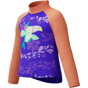 imageSpeedo BabyGirls Swimsuit Infant to Big Kid UPF 50 Learn to SwimLS Top Indigo Glow