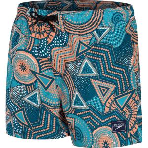 imageSpeedo Boys Swim Trunk Mid Length Redondo PrintedDark PetrolAquariumNectarineWhite