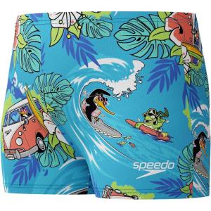 imageSpeedo Boys Swimsuit Infant to Big Kid UPF 50 Learn to SwimAquashort Picton BlueSurfs Up