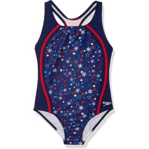 imageSpeedo Girls Printed Sport SpliceRedWhiteBlue Splice