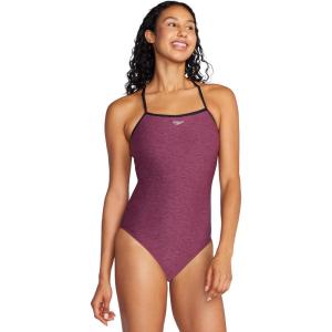 imageSpeedo Womens Swimsuit One Piece Closed Back Thin Strap HydrobraHeather Fandango Pink