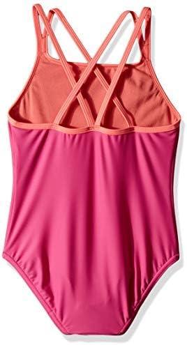 imageSpeedo Girls Swimsuit One Piece Solid Cross Back Multi StrapsPink
