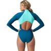 imageSpeedo Womens Swimsuit One Piece Hydraline Standard CutLS Zip Dark Teal