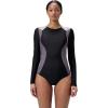 imageSpeedo Womens Swimsuit One Piece Hydraline Standard CutLS Zip AnthraciteVintage Fog