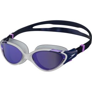 imageSpeedo Womens Swim Goggle Biofuse 20Mirrored WhiteTrue NavySweet Purple